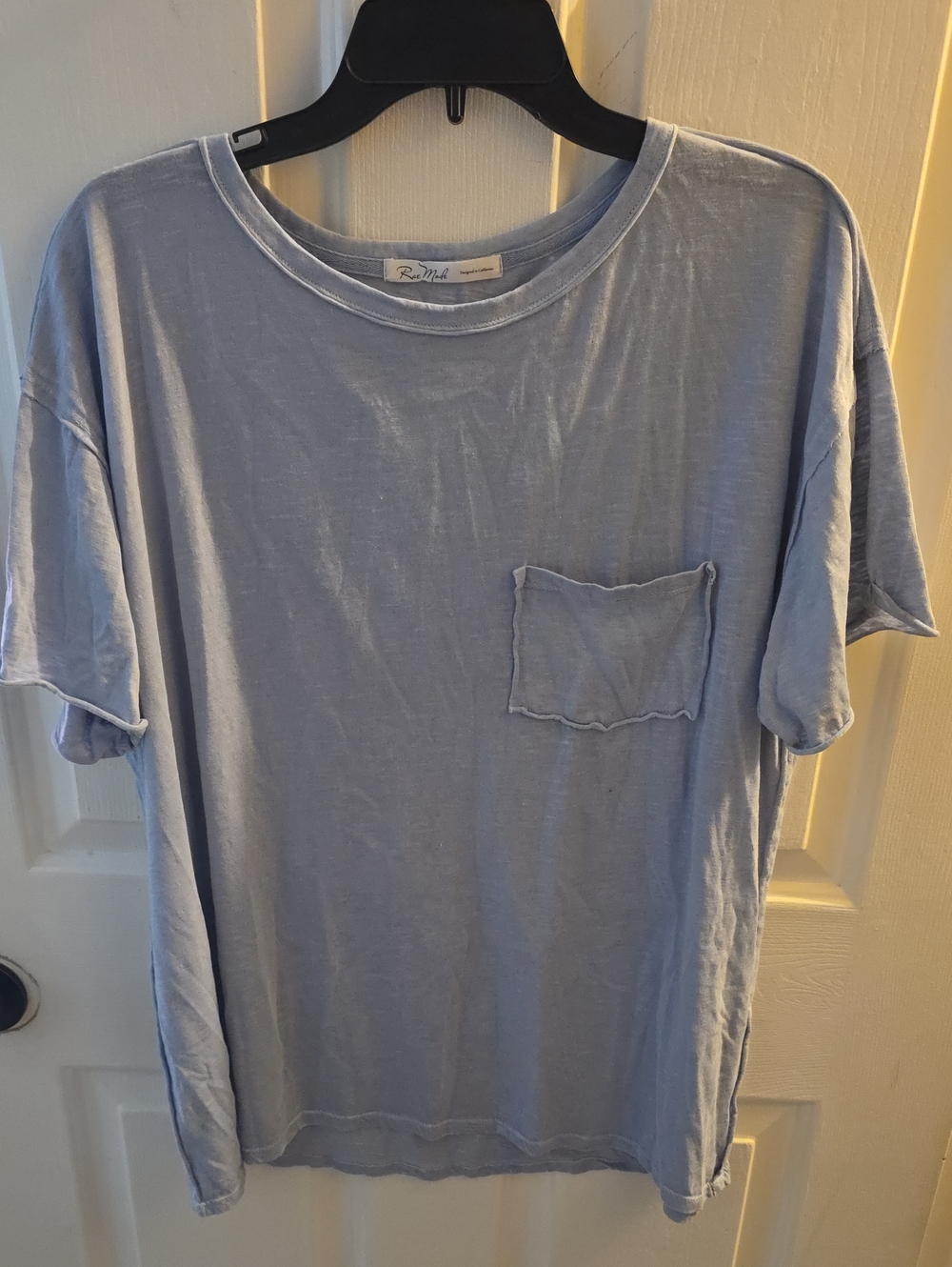 Relaxed Light Blue Short Sleeve Pocket Tee by Rails